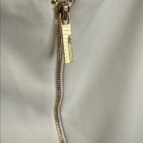 Calvin Klein Tulip Sleeve Jumpsuit with Gold Zipper - Picture 7 of 10